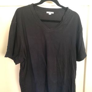 James Perse Short Sleeve V-Neck T-Shirt (Navy) (5/XXL)